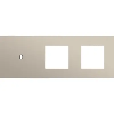 Niko Toggle 3-voudige afdekplaat horizontaal voor 1 enkele schakelaar en 2 x 45x45-functies steel champagne coated (166-57705)