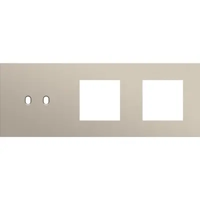 Niko Toggle 3-voudige afdekplaat horizontaal voor 1 dubbele schakelaar en 2 x 45x45-functies steel champagne coated (166-57707)