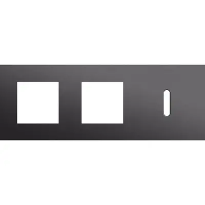 Niko Rocker 3-voudige afdekplaat horizontaal voor 2 x 45x45-functies en 1 enkele schakelaar alu black brushed (224-56706)