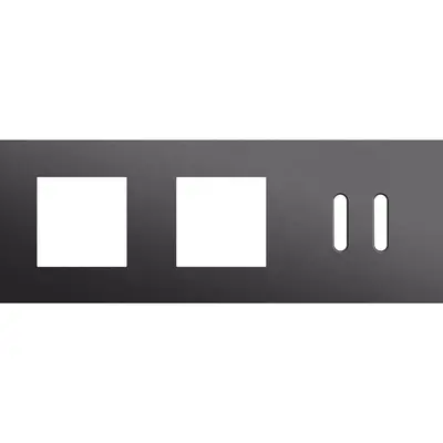 Niko Rocker 3-voudige afdekplaat horizontaal voor 2 x 45x45-functies en 1 dubbele schakelaar alu black brushed (224-56708)