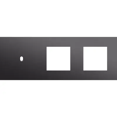 Niko Toggle 3-voudige afdekplaat horizontaal voor 1 enkele schakelaar en 2 x 45x45-functies alu black brushed (224-57705)