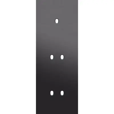 Niko Toggle 3-voudige afdekplaat verticaal voor 1 enkele en 2 dubbele schakelaars alu black brushed (224-57953)