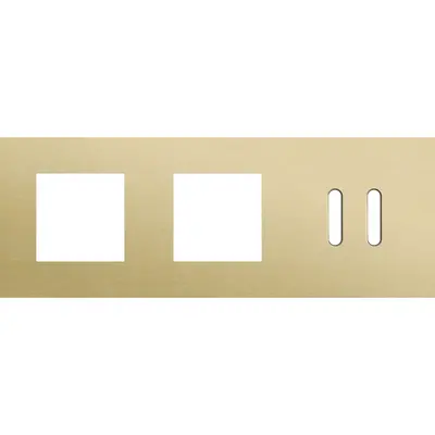 Niko Rocker 3-voudige afdekplaat horizontaal voor 2 x 45x45-functies en 1 dubbele schakelaar alu gold brushed (227-56708)