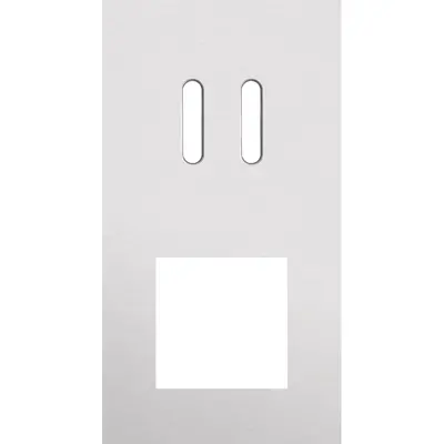 Niko Rocker 2-voudige afdekplaat verticaal voor 1 dubbele schakelaar en 1 x 45x45-functie alu grey brushed (155-56856)