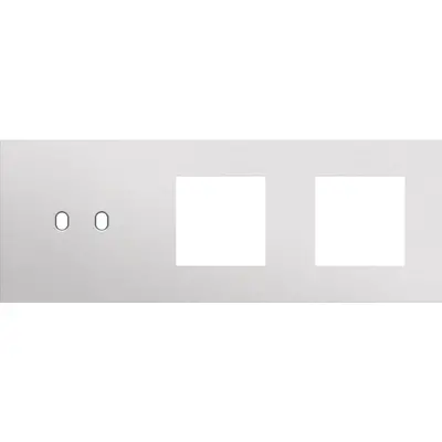 Niko Toggle 3-voudige afdekplaat horizontaal voor 1 dubbele schakelaar en 2 x 45x45-functies alu grey brushed (155-57707)