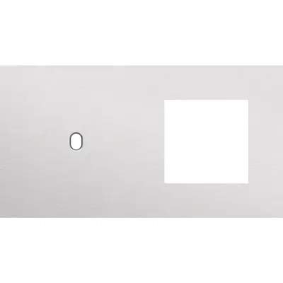 Niko Toggle 2-voudige afdekplaat horizontaal voor 1 enkele schakelaar en 1 x 45x45-functie alu grey brushed (155-57805)