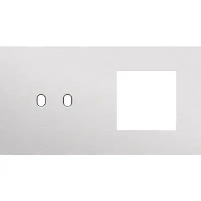Niko Toggle 2-voudige afdekplaat horizontaal voor 1 dubbele schakelaar en 1 x 45x45-functie alu grey brushed (155-57807)