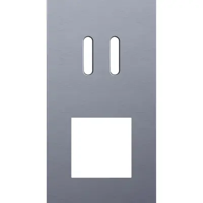 Niko Rocker 2-voudige afdekplaat verticaal voor 1 dubbele schakelaar en 1 x 45x45-functie alu blue grey brushed (226-56856)