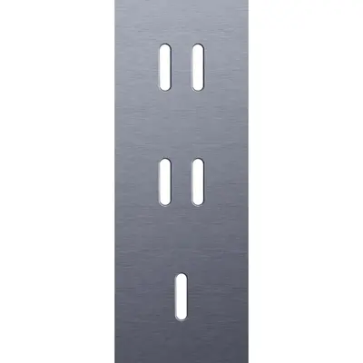 Niko Rocker 3-voudige afdekplaat verticaal voor 2 dubbele en 1 enkele schakelaar alu blue grey brushed (226-56954)