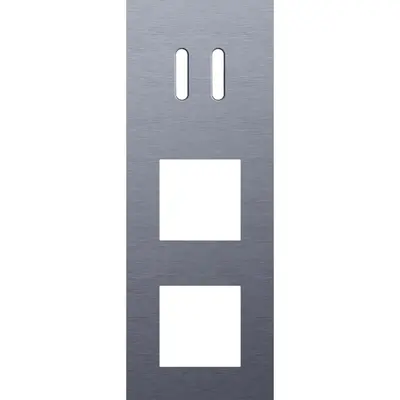 Niko Rocker 3-voudige afdekplaat verticaal voor 1 dubbele schakelaar en 2 x 45x45-functies alu blue grey brushed (226-56956)