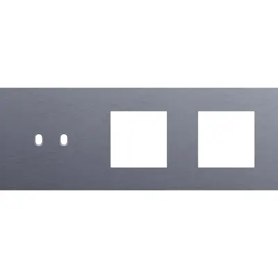 Niko Toggle 3-voudige afdekplaat horizontaal voor 1 dubbele schakelaar en 2 x 45x45-functies alu blue grey brushed (226-57707)