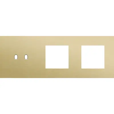 Niko Toggle 3-voudige afdekplaat horizontaal voor 1 dubbele schakelaar en 2 x 45x45-functies alu gold brushed (227-57707)
