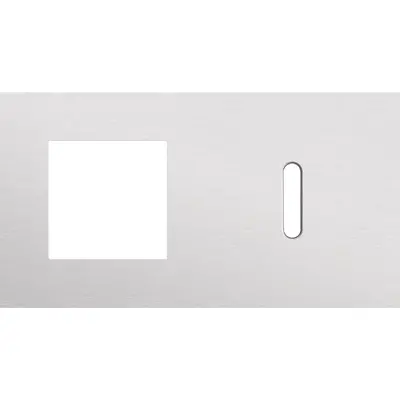 Niko Rocker 2-voudige afdekplaat horizontaal voor 1 x 45x45-functie en 1 enkele schakelaar alu grey brushed (155-56806)