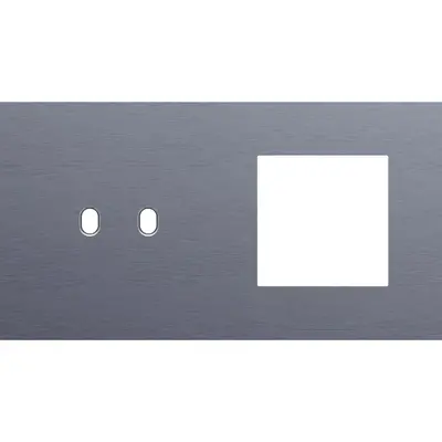 Niko Toggle 2-voudige afdekplaat horizontaal voor 1 dubbele schakelaar en 1 x 45x45-functie alu blue grey brushed (226-57807)