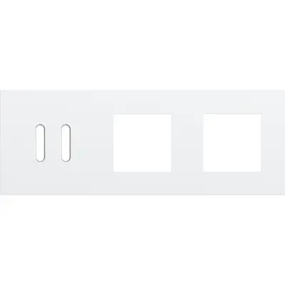 Niko Rocker 3-voudige afdekplaat horizontaal voor 1 dubbele schakelaar en 2 x 45x45-functies steel white coated (154-56707)