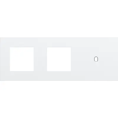 Niko Toggle 3-voudige afdekplaat horizontaal voor 2 x 45x45-functies en 1 enkele schakelaar steel white coated (154-57706)