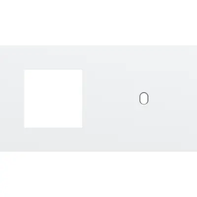 Niko Toggle 2-voudige afdekplaat horizontaal voor 1 x 45x45-functie en 1 enkele schakelaar steel white coated (154-57806)