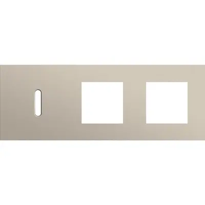 Niko Rocker 3-voudige afdekplaat horizontaal voor 1 enkele schakelaar en 2 x 45x45-functies steel champagne coated (166-56705)