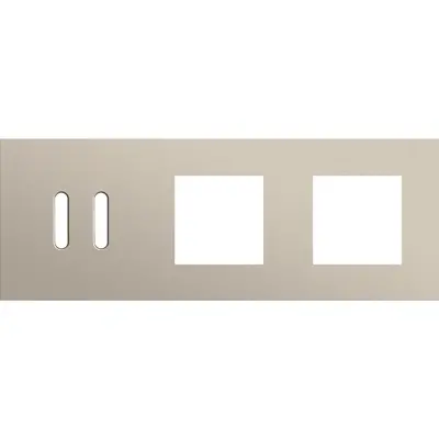 Niko Rocker 3-voudige afdekplaat horizontaal voor 1 dubbele schakelaar en 2 x 45x45-functies steel champagne coated (166-56707)