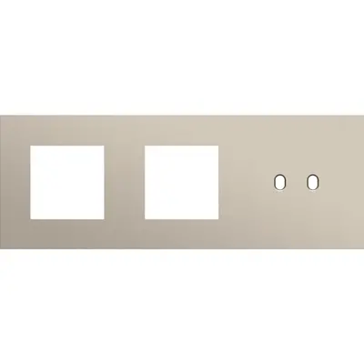Niko Toggle 3-voudige afdekplaat horizontaal voor 2 x 45x45-functies en 1 dubbele schakelaar steel champagne coated (166-57708)