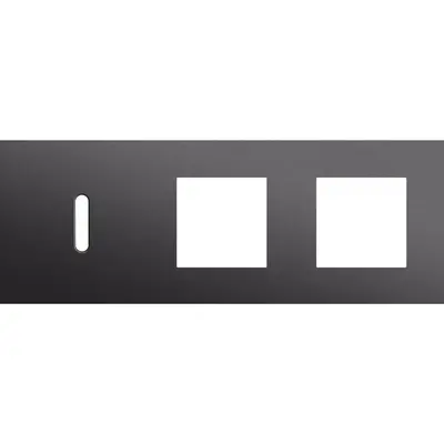 Niko Rocker 3-voudige afdekplaat horizontaal voor 1 enkele schakelaar en 2 x 45x45-functies alu black brushed (224-56705)