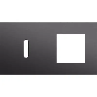 Niko Rocker 2-voudige afdekplaat horizontaal voor 1 enkele schakelaar en 1 x 45x45-functie alu black brushed (224-56805)
