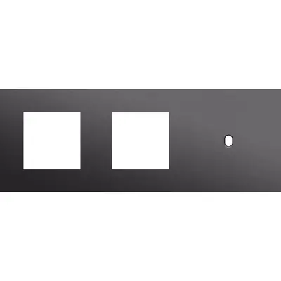 Niko Toggle 3-voudige afdekplaat horizontaal voor 2 x 45x45-functies en 1 enkele schakelaar alu black brushed (224-57706)