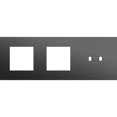 Niko Toggle 3-voudige afdekplaat horizontaal voor 2 x 45x45-functies en 1 dubbele schakelaar alu black brushed (224-57708)