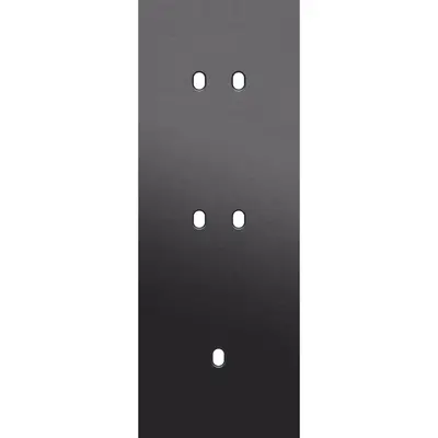 Niko Toggle 3-voudige afdekplaat verticaal voor 2 dubbele en 1 enkele schakelaar alu black brushed (224-57954)
