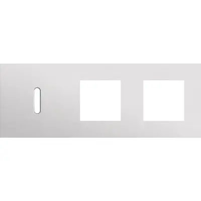 Niko Rocker 3-voudige afdekplaat horizontaal voor 1 enkele schakelaar en 2 x 45x45-functies alu grey brushed (155-56705)