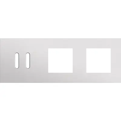Niko Rocker 3-voudige afdekplaat horizontaal voor 1 dubbele schakelaar en 2 x 45x45-functies alu grey brushed (155-56707)