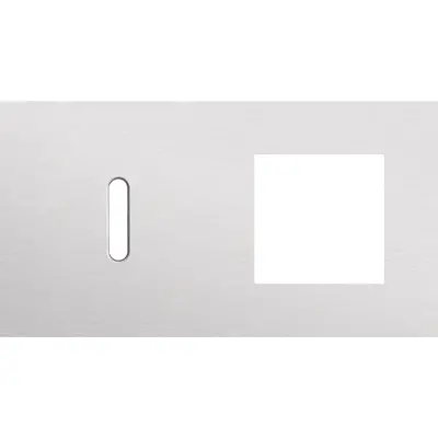 Niko Rocker 2-voudige afdekplaat horizontaal voor 1 enkele schakelaar en 1 x 45x45-functie alu grey brushed (155-56805)