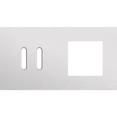 Niko Rocker 2-voudige afdekplaat horizontaal voor 1 dubbele schakelaar en 1 x 45x45-functie alu grey brushed (155-56807)