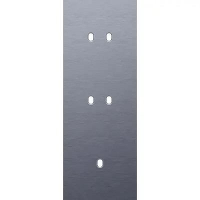 Niko Toggle 3-voudige afdekplaat verticaal voor 2 dubbele en 1 enkele schakelaar alu blue grey brushed (226-57954)