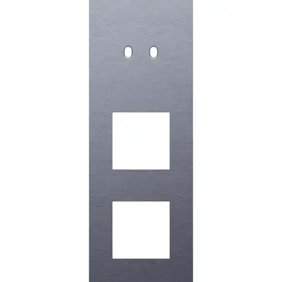 Niko Toggle 3-voudige afdekplaat verticaal voor 1 dubbele schakelaar en 2 x 45x45-functies alu blue grey brushed (226-57956)