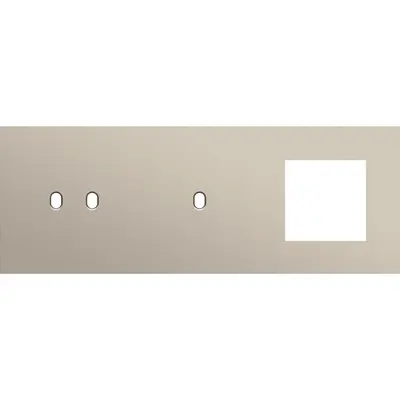 Niko Toggle 3-voudige afdekplaat horizontaal voor 1 dubbele 1 enkele schakelaar en 1 x 45x45-functie steel champagne coated (166-57721)