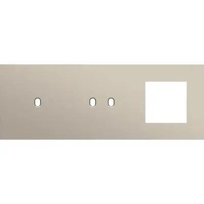 Niko Toggle 3-voudige afdekplaat horizontaal voor 1 enkele 1 dubbele schakelaar en 1 x 45x45-functie steel champagne coated (166-57723)