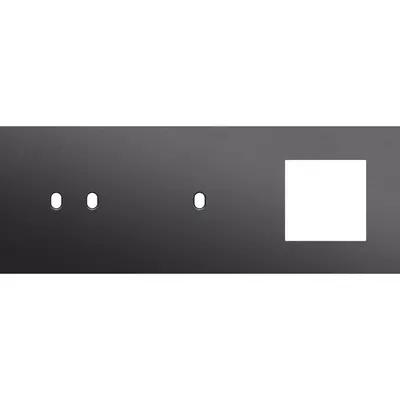 Niko Toggle 3-voudige afdekplaat horizontaal voor 1 dubbele 1 enkele schakelaar en 1 x 45x45-functie alu black brushed (224-57721)