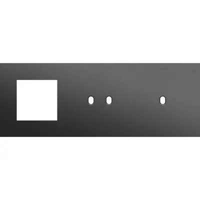 Niko Toggle 3-voudige afdekplaat horizontaal voor 1 x 45x45-functie 1 dubbele en 1 enkele schakelaar alu black brushed (224-57722)