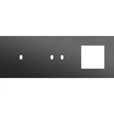 Niko Toggle 3-voudige afdekplaat horizontaal voor 1 enkele 1 dubbele schakelaar en 1 x 45x45-functie alu black brushed (224-57723)