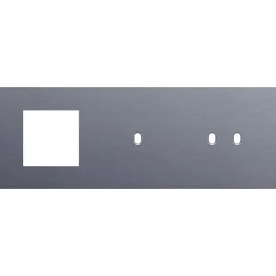 Niko Toggle 3-voudige afdekplaat horizontaal voor 1 x 45x45-functie 1 enkele en 1 dubbele schakelaar alu blue grey brushed (226-57720)