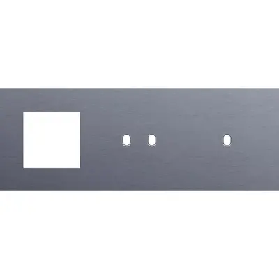 Niko Toggle 3-voudige afdekplaat horizontaal voor 1 x 45x45-functie 1 dubbele en 1 enkele schakelaar alu blue grey brushed (226-57722)