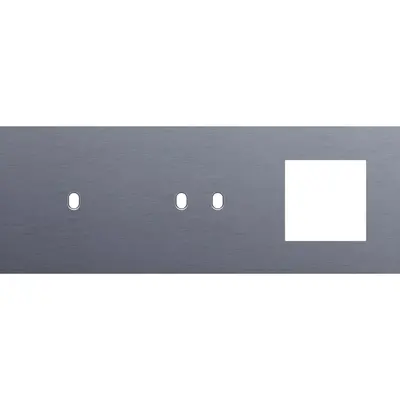 Niko Toggle 3-voudige afdekplaat horizontaal voor 1 enkele 1 dubbele schakelaar en 1 x 45x45-functie alu blue grey brushed (226-57723)