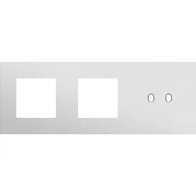 Niko Toggle 3-voudige afdekplaat horizontaal voor 2 x 45x45-functies en 1 dubbele schakelaar alu grey brushed (155-57708)