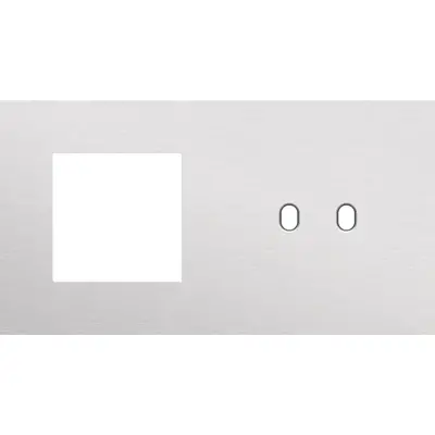 Niko Toggle 2-voudige afdekplaat horizontaal voor 1 x 45x45-functie en 1 dubbele schakelaar alu grey brushed (155-57808)