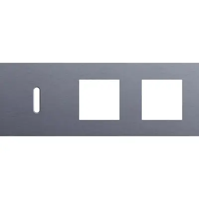 Niko Rocker 3-voudige afdekplaat horizontaal voor 1 enkele schakelaar en 2 x 45x45-functies alu blue grey brushed (226-56705)