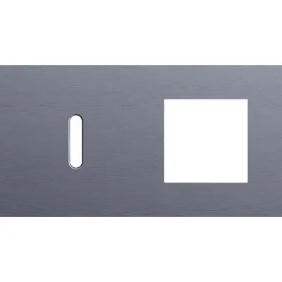 Niko Rocker 2-voudige afdekplaat horizontaal voor 1 enkele schakelaar en 1 x 45x45-functie alu blue grey brushed (226-56805)