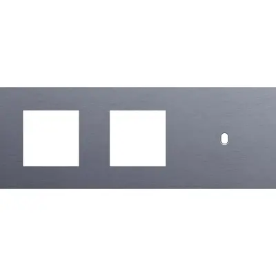Niko Toggle 3-voudige afdekplaat horizontaal voor 2 x 45x45-functies en 1 enkele schakelaar alu blue grey brushed (226-57706)