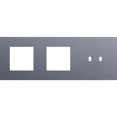 Niko Toggle 3-voudige afdekplaat horizontaal voor 2 x 45x45-functies en 1 dubbele schakelaar alu blue grey brushed (226-57708)