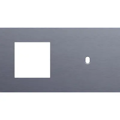 Niko Toggle 2-voudige afdekplaat horizontaal voor 1 x 45x45-functie en 1 enkele schakelaar alu blue grey brushed (226-57806)